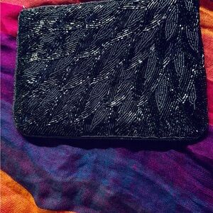 La Regale Elegant Beaded Satin Clutch